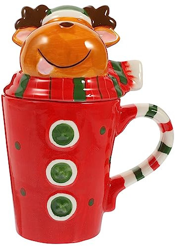 Garneck Weihnachtlicher Cartoon-markenbecher Aus Lustige Weihnachtsmug Mit Deckel Für Kaffee Milch Heißgetränke Perfektes Für Freunde Familie