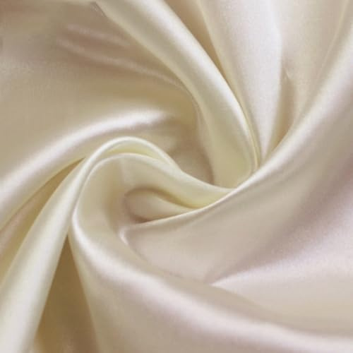 Anevous 100 cm x 150 cm de tissu satin, Tissu uni pour la couture, Tissu pour vêtements et décoration au mètre, Tissu satin pour le bricolage, Tissu de référence pour vêtements, rideaux, nappes et
