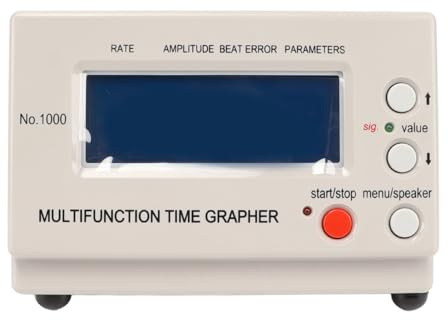 Luocute Tester per Orologi Meccanici con Schermo LCD Timegrapher n. 1000, Cronografo per Orologiai, Strumento di Calibrazione della Precisione, Adatto a Quasi Tutti gli (Spina europea