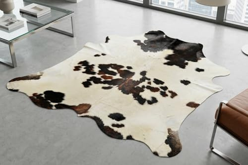 Kuhfelle Online & Nomad KUHFELL Teppich WEIß BRAUN Tricolor 240 x 210 cm XXL RINDERFELL DREIFARBIG