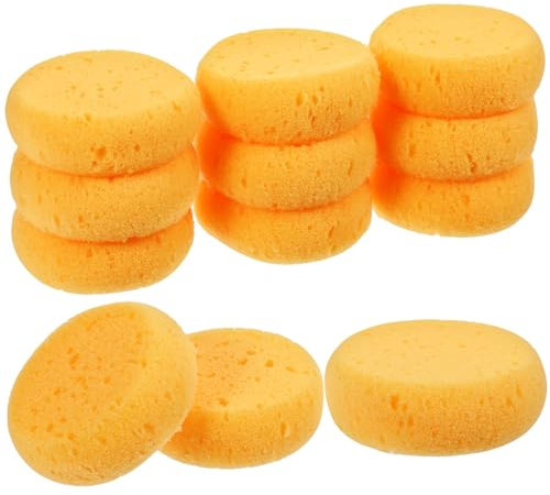 Qianyu 12 Stück Malschwamm Runde Schwämme Kunst Schwamm Schwammpinsel Reinigungsschwamm Hochelastische Tonschwämme Seifenschwämme für Küche Schuhe Malerei Handwerk Keramik