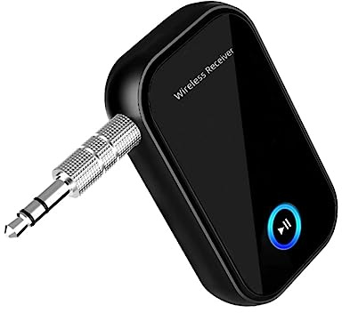 Mikikit Kabelloser 5.0 Audioempfänger Kfz Audioadapter Mit 3,5mm Aux Rauschunterdrückung Freisprechanruf Für Auto Und Zuhause Kompakt Und Energiesparend