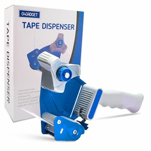 G4GADGET Heavy Duty Tape Gun Dispenser – Ergonomic Metal Packing Tape Dispenser for Moving Boxes, Warehouse & Office Use – Efficient Sealing Tool with Adjustable Tension Control