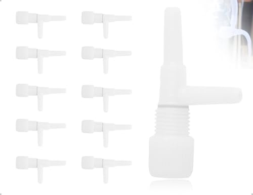 Lhbwhiz 10 Stück Aquarium Luftpumpe Regelventile,Kunststoff Rückschlagventile,Aquarium Pumpenschutz,für 4 mm Standard-Luftschlauch,verwendet für Familie Fisch Tank(Weiß)