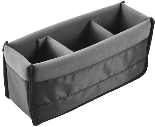 Kueohse Stoßfest DSLR SLR Kamera Einsatz Organizer Fall Partition Divider Schutz Hülle (Schwarz +)