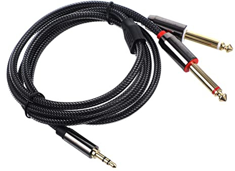 MAJORMENCH 1m Trs to Cable Stereo Jack to Mono Plugs Audio Cable Splitter Wire for Home Stereo System
