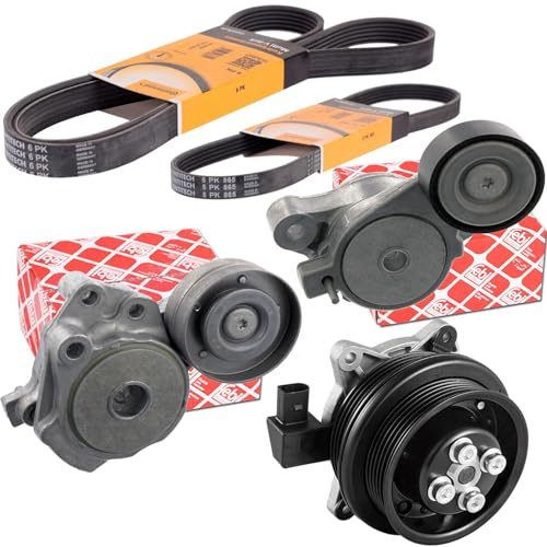 Conti Riemen + Febi Spanner + Wasserpumpe | 160037510+40327+36694+6PK1698+5PK491 (1.4 Tsi) für Golf 5 Passat B6 Polo 6R