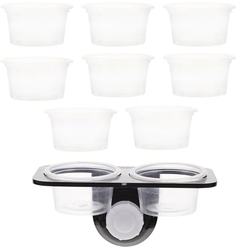 NESTINGHO Ciotola per Alimentazione Rettili Doppia per Cibo e Acqua in Plastica Nera Design Ventosa Non Danneggia Le Pareti, per Domestici Rettili