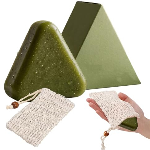 Yoracare Hair Soap 120g, Rosemary Shampoo Bar with Foaming Net, Natural Hydrating & Scalp-Friendly Herbal for Oily Scalp, Fine Flat & Thinning-Looking Hair