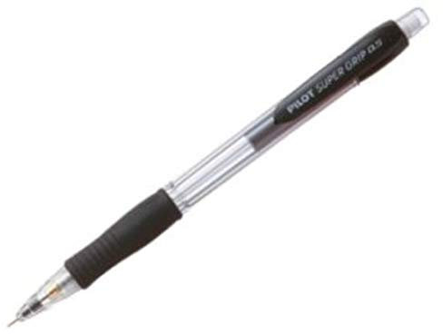 Pilot Super Grip Mechanical Pencil 0.5 mm Lead - Black Barrel, Pack of 12