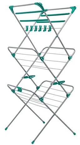 Addis 514445 Deluxe 3 Tier Airer, Metallic Aqua, 14 metres