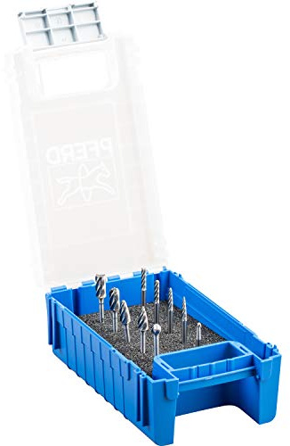 PFERD TOOLS HM-Frässtift-Set, 10-teilig, Zahnung ALU, Schaft-ø 3 mm, 21901603 – speziell für die Bearbeitung von Aluminium