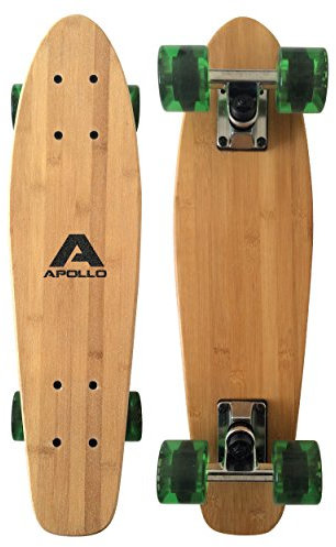 Apollo Fancy Skateboard, Vintage Mini Cruiser | Komplett, 22.5inch | Mini-Board mit Holz Deck | Mini Skateboard mit und ohne LED Wheels | Skateboard Kinder ab 8 Jahre Altersempfehlung