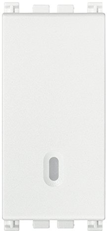 Vimar 0R19001.B ARKÉ Interruttore 1P 16 AX 250 V~ illuminabile, tasto sostituibile, bianco. Max 200 W per lampade con alimentatore integrato (IEC 60669-1:2017)