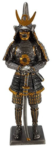 Samurai Zinnfigur stehend mit Händen auf dem Schwert