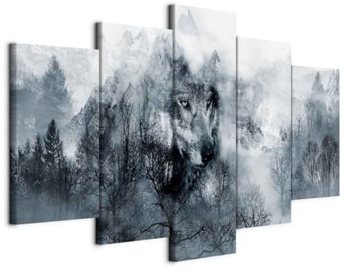 murando - Leinwandbild Wald, 200x100 cm, 5-teilig, Schlafzimmer, Wohnzimmer | Hochwertige Leinwand, sofort aufhängbar, ideal fürs Wohn- oder Schlafzimmer, wasserfest und lichtecht, langlebig, stilvoll