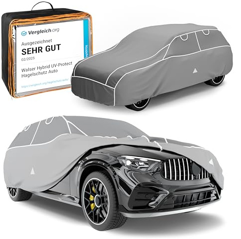 WALSER Premium Bâche de Voiture Anti-grêle Hybrid UV Protect SUV, Récompense Très Bon* Housse Voiture Anti-grêle imperméable et résistant aux UV, Certifié par Le TÜV Autriche* bâche SUV/Van Taille 8