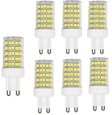 OUGEER Lot de 6 Ampoule LED G9 10W (Ampoule halogène équivalente 100W) G9 1000LM, Blanc Froid 6000K, Base en Céramique,Non Dimmable, Ampoule capsule g9 220v