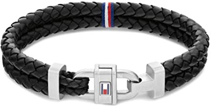 Tommy Hilfiger Jewelry Armband für Herren aus Leder mit Edelstahlverschluss - Erhältlich aus Blau oder Schwarz
