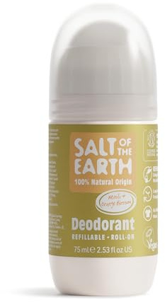 Natural Deodorant Roll On by Salt of the Earth, Neroli & Orange Blossom - Refillable, Vegan, Long Lasting Protection, Leaping Bunny Approved, Made in the UK - 75ml