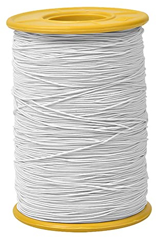 Colexy Elastisk tråd 0,5 mm x 380 m, polyestersnörstråd, pärlsnöre, gummitråd, elastiskt snöre, rullar, nylontråd för gör-det-själv-armband, halsband, smycken, hantverk, hantverk (vit)