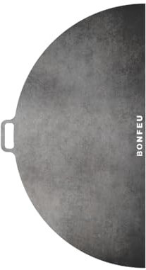 BonFeu ½ BonPlancha Plaque de Grill Ø60cm - Plaque de Grill Gaz & Bois - Plancha Grill - Plaque de Cuisson - Plancha pour Cheminée de Jardin, Poêle de Terrasse et Foyer - Acier de Haute Qualité