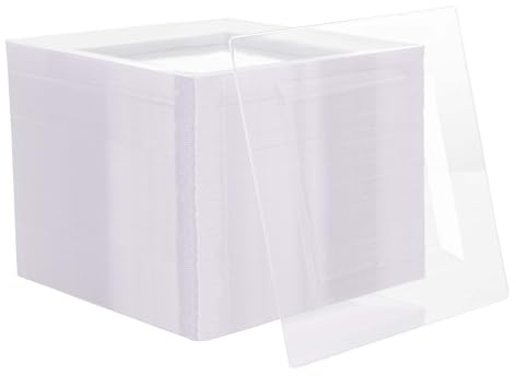 N9R 70PCS 6.5 Inch Square Clear Plastic Plates for Dessert & Appetizer, Durable Disposable Plates for Party, Wedding Events