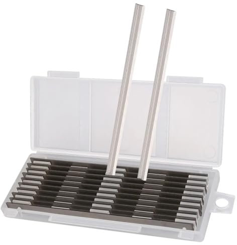 Reversible Electric Planer Blades 82mm, Durable Stainless Steel Planer Blades with Two Cutting Edges, Precision Ground HSS for Makita, Bosch, Hitachi, Professional & DIY Woodworking (10)