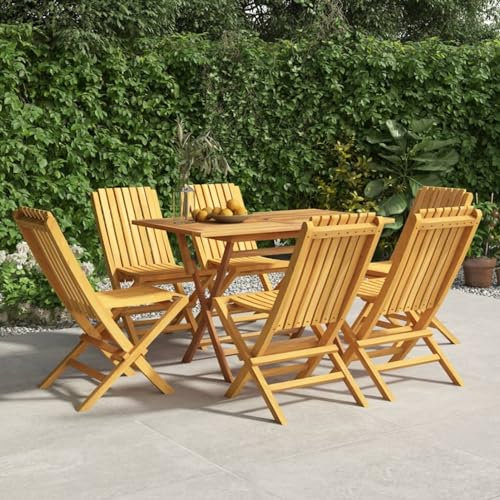 TANZEM Gartenstühle 6 STK. Klappbar 47x47x89 cm Massivholz Teak Gartensessel, Campingstuhl, Hochlehner, Balkonmöbel, Balkonstuhl, Terrassenstühle, Balkon Stuhl, 3155053