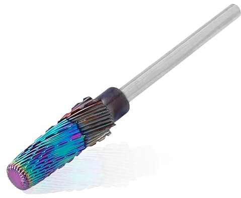 Bestgle 5 In 1 Nail Drill Bits, 3/32 Tungsten Steel Tapered Nail File Bits, Electric Nail Drill Accessories for Acrylic, Gel & Cuticle Cleaning