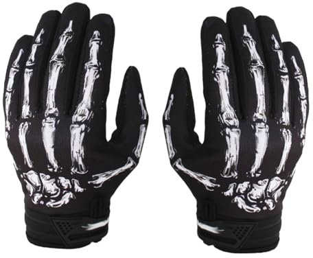 Dickly Guanti da moto modello scheletro Guanti a dita intere Guanti da equitazione antiscivolo traspiranti per uomo donna Versatile, Taglia XL