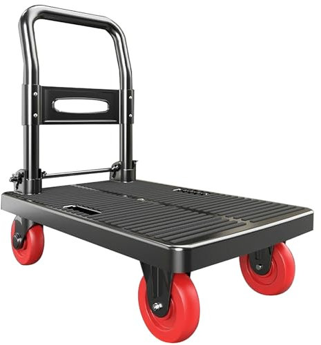 MINGYIHUI Plattformwagen Klappbarer Trolley, Multifunktionale Aluminium-Trolley-plattform, 4 Räder, 150 Kg. Robuster Trolley Für Auto, Haus, Büro, Gepäckabfertigung Sackkarren(Size:70 * 42)