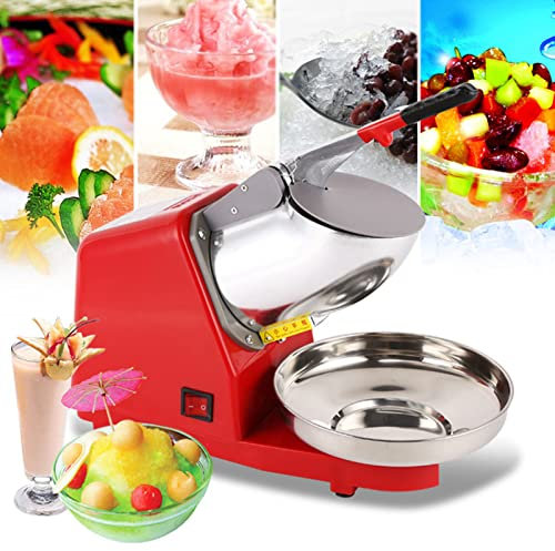 WYRMB Broyeur à Glace électrique, Rasoir à Glace Triple Lames, Machine à Glace pilée en Acier Inoxydable 380 W, Machine à cône de Neige, 2200 TR/Min, Machine à raser la Glace Commerciale