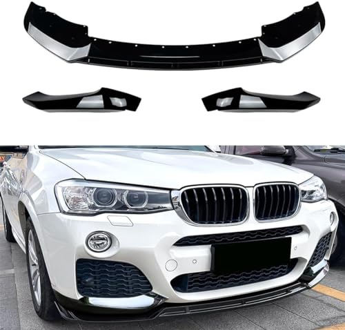 CWMLB Auto Frontlippe Frontspoiler für BMW X3 F25 X4 F26 LCI 2014-2017 M Sport,Auto Frontspoiler Frontstoßstange Lippe Spoiler Auto Frontlippe Spoiler Lip Splitter Diffusor