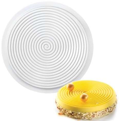 QIUMING Spirale Runde Silikonform - Antihaftbeschichtete und Schnell Abnehmbare Backform für Tortendekoration, Schokolade, Mousse-Torte
