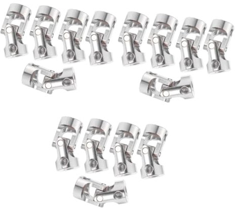 Mobestech 15stücke Universalgelenkwelle Silber Verstellbarer Antrieb Für Modellautos Boote Roboter Hohe Drehmomentübertragung Flexibilität Für -projekte