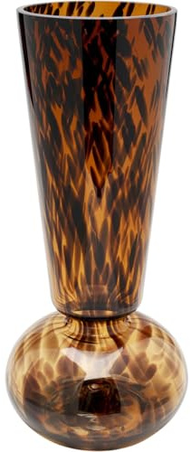 Kare Design Vase Caramel, Braun, 35 cm, Glas, Blumenvase, Dekoration, Handgearbeitet, Gefäß für Blumen