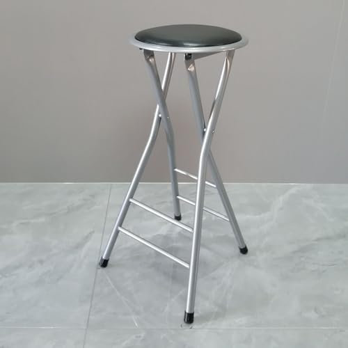 Sgabello pieghevole portatile con seduta imbottita per pesca, escursionismo e viaggi, altezza 71 cm, sgabello da bar leggero e resistente