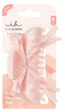 invisibobble - CLIPSTAR L Coquette Girl - Große Haarspange in Rosé mit hell-rosaner Schleife - Clip Claw für eleganten & femininen Look - Trendiger Look, sicherer Halt, gesundes Haar