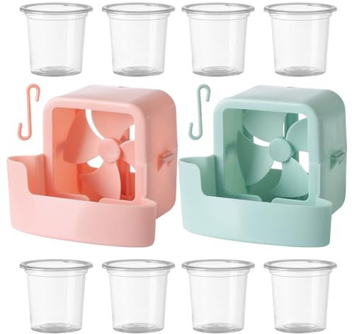 Dorugage Ice Holder for Fan | Fan Ice Attachment | 2 Pieces Hangable Ice Box Cooler Device | Fans Mist Cooling Adapter | Electric Fans Cool Breeze Attachment for Hot Weather Home Terrace, Balcony