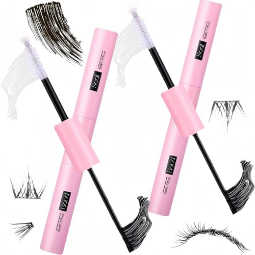 2PCS Lash Bond and Seal Glue,Lash Bond and Seal Cluster Eyelash Lash Glue,Individual DIY Eyelash Extensions Glue,2 in 1 Long Lasting Cluster Eyelash Glue,2PCS Waterproof Eyel/ash Exte/nsion Glu/e