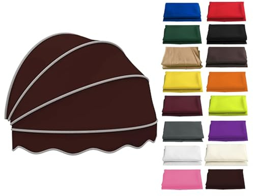 Tenda da sole pieghevole a cupola, impermeabile, per finestre e porte, resistente ai raggi UV, per esterni per terrazze e negozi (marrone, 100 cm)