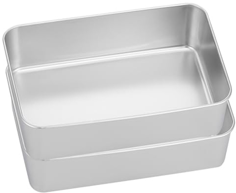 Gatuida 2 pezzi Teglia da Forno in Acciaio Resistente e Sicuro per Dolci e Pane Uso Domestico e Professionale