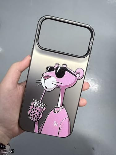 Generisch Cover ibrida per iPhone 17 Pro Max (TPU/PC), motivo Cool Pink Panther