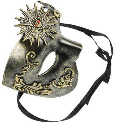 Uonlytech Masque Vénitien Demi-Visage pour Homme et Femme en ABS Masque Borgne Décoratif Vintage pour Carnaval Bal Masqué et Halloween Accessoire de Déguisement Adulte