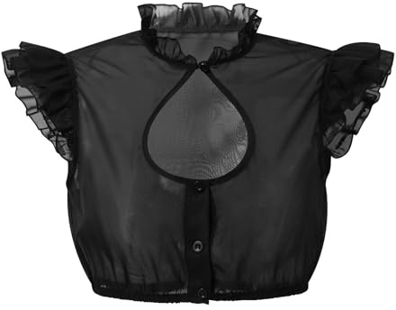 Generisch Oktoberfest Dirndl da donna a maniche corte, abito da birra, costume da palcoscenico, canotta con maniche ad aletta, per festival, feste, matrimoni, Nero , XL