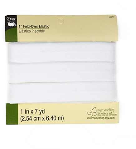 Dritz Fold-Over Elastic 1'X7yd-White