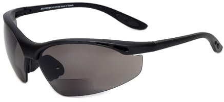 Calabria BiFocal Safety Glasses UV Protection | 91348 | Smoke Lens +1.50 | Black Frame / Tinted Lenses | Unisex | Shatterproof | Side Shield