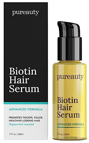 Biotin Hair Growth Serum Advanced Topical Formula To Help Grow Healthy, Strong Hair Suitable for Men and Women of All Hair Types Hair Loss Support By Pureauty Naturals 2 Fl Oz (Pack of 1)