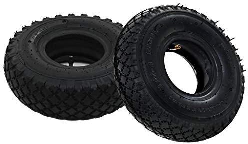 mewmewcat 2 Pneus 2 Chambres à Air en Caoutchouc pour Roue de Diable 3.00-4 (260 x 85 mm) Accessoires de Rechange pour Chariots Diables Brouettes